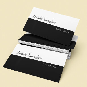 Cartão De Visita Código QR preto e branco mínimo na parte traseira