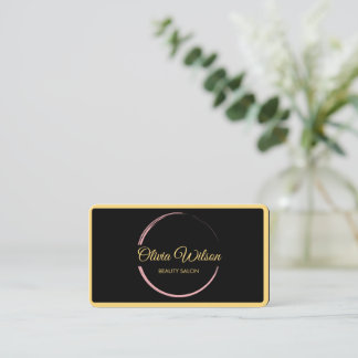 Cartão De Visita Código QR preto elegante e moderno monogramado