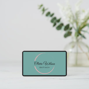 Cartão De Visita Código QR preto elegante moderno com monograma de 