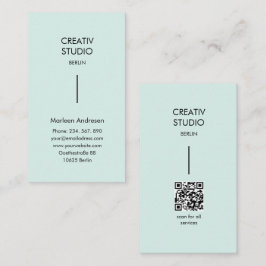 Cartão De Visita Código QR Preto Minimalista Moderno