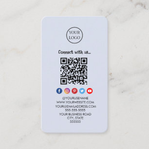 Cartão De Visita Código Qr Professional Mídia social Conecte-se con