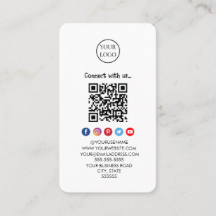 Cartão De Visita Código Qr Professional Mídia social Conecte-se con