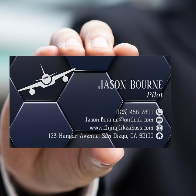 Cartão De Visita Código QR profissional azul e branco moderno,Aviaç (Criador carregado)