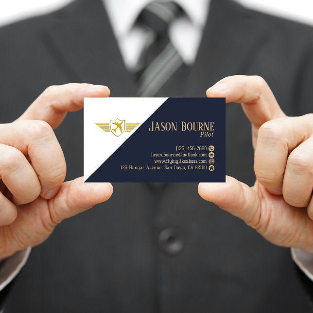 Cartão De Visita Código QR Profissional Azul Marinho Simples (Criador carregado)