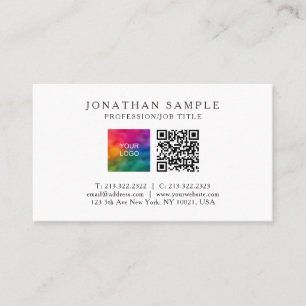 Cartão De Visita Código QR profissional Carregue seu próprio logoti