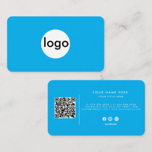 Cartão De Visita Código QR profissional com logotipo personalizado