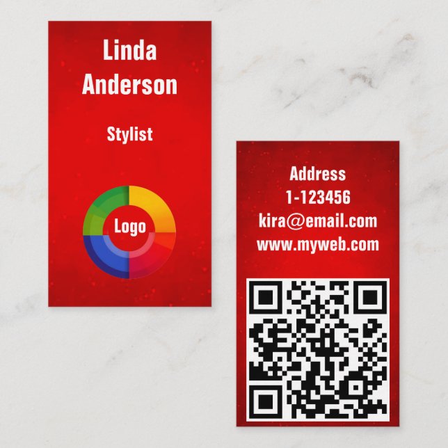 Cartão De Visita Código QR profissional com nome personalizado (Frente/Verso)