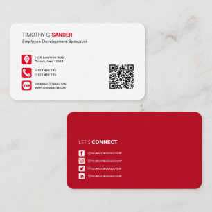 Cartão De Visita Código QR profissional com redes de mídia social