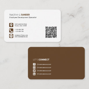 Cartão De Visita Código QR profissional com redes de mídia social 