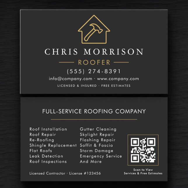 Cartão De Visita Código QR Profissional de Cobertura (Criador carregado)