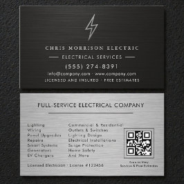 Cartão De Visita Código QR Profissional de Empresa Elétrica