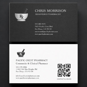 Cartão De Visita Código QR Profissional de Farmacêutico