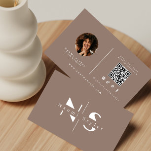 Cartão De Visita Código QR Profissional de Fotografia Minimalista M