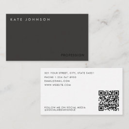 Cartão De Visita Código QR profissional de negócios minimalista mod