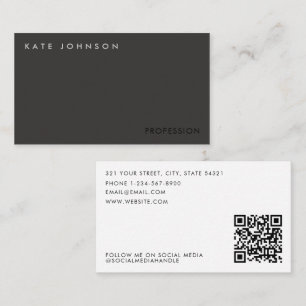 Cartão De Visita Código QR profissional de negócios minimalista mod
