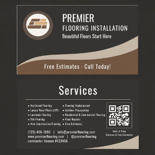 Cartão De Visita Código QR Profissional de Revestimento de Piso
