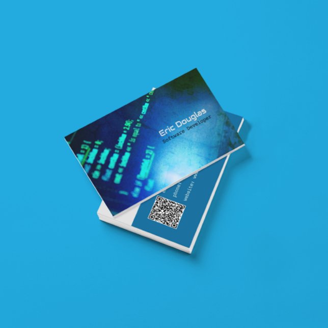 Cartão De Visita Código QR Profissional de Tecnologia de Software M (Criador carregado)