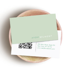 Cartão De Visita Código QR profissional minimalista de sábio modern