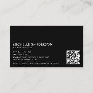 Cartão De Visita Código QR Profissional Minimalista Moderno Simples