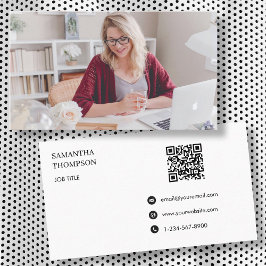 Cartão De Visita Código QR profissional mínimo e simples moderno