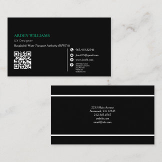 Cartão De Visita Código QR profissional mínimo moderno