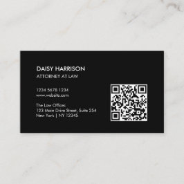 Cartão De Visita Código QR profissional mínimo preto