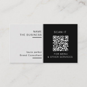 Cartão De Visita Código QR Profissional Mínimo Promoção Escaneável 
