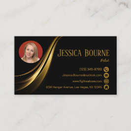 Cartão De Visita Código QR profissional moderno mínimo de foto Dour