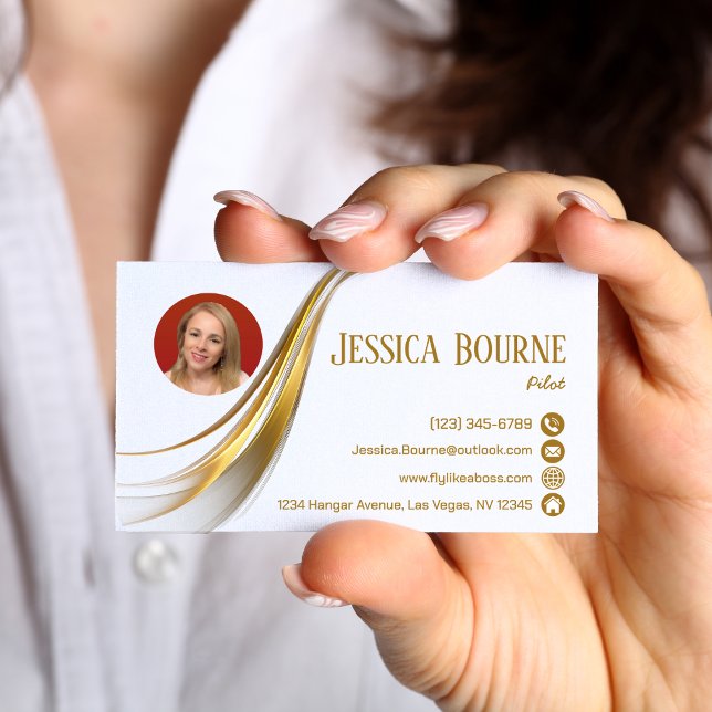 Cartão De Visita Código QR profissional moderno mínimo de foto Dour (Criador carregado)