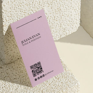 Cartão De Visita Código QR profissional rosa moderno ligado