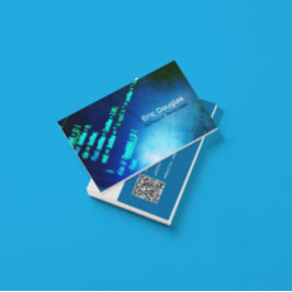 Cartão De Visita Código QR profissional técnico de software azul ex