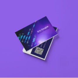 Cartão De Visita Código QR profissional técnico de software roxo ún