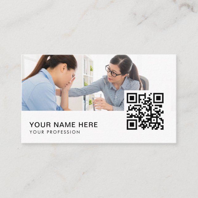 Cartão De Visita Código QR psicólogo (Frente)