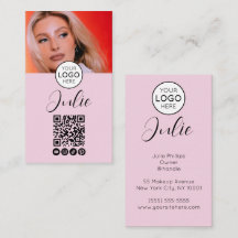 Código QR Rosa Claro, Maquiagem de Logo e Foto