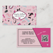 Código QR Rosa Feminino Carteira de Negócios de Pe