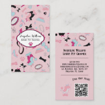 Código QR Rosa Feminino Pet Groomer III Meados do