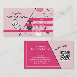 Cartão De Visita Código QR Rosa Salão Feminino Meados do Século II