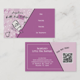 Cartão De Visita Código QR Roxo Salão Feminino Meados do Século III