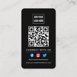 Cartão De Visita Código QR Seguir Digitalização Para Conectar-se A