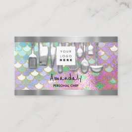 Cartão De Visita Código QR Sereia do Restaurante do Cozinhar de Che