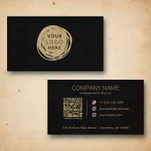 Código QR Seu Logotipo Preto Dourado