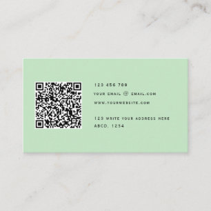 Cartão De Visita Código QR Simples Limpo Elegante Minimalista Moder