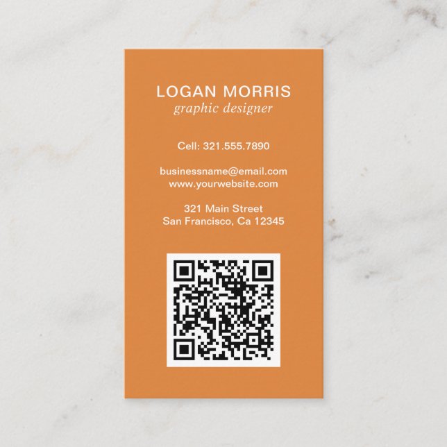 Cartão De Visita Código QR Simples Moderno (Frente)