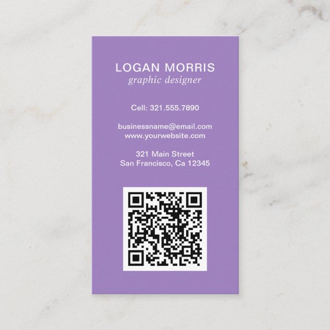 Cartão De Visita Código QR Simples Moderno (Frente)