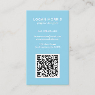 Cartão De Visita Código QR Simples Moderno