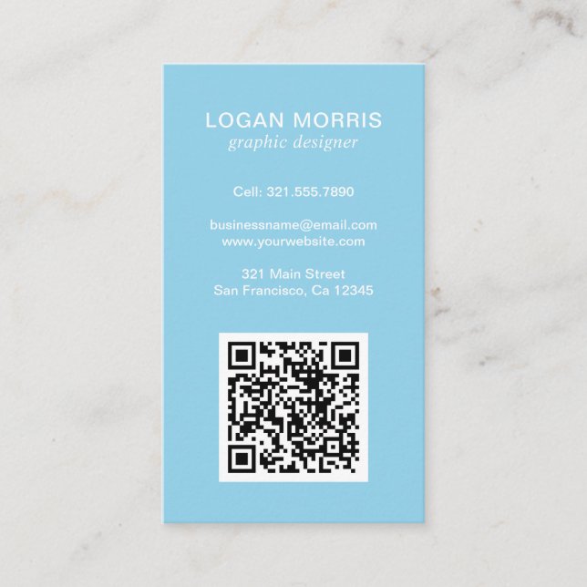Cartão De Visita Código QR Simples Moderno (Frente)