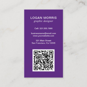 Cartão De Visita Código QR Simples Moderno