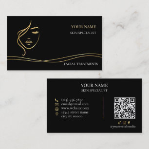 Cartão De Visita Código QR Skin care & Salão de Beleza