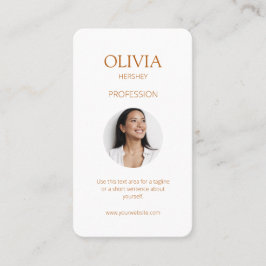 Cartão De Visita Código QR social de foto branca/ocre