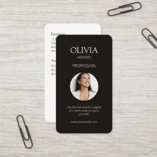 Cartão De Visita Código QR social de foto branca / preta